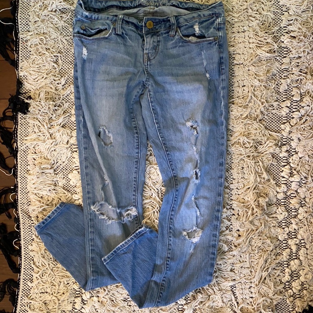 American Eagle skinny distressed jeans